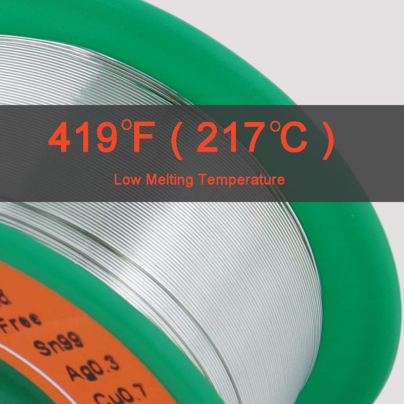 E ENERSYSTEC Ultra Thin Solder Wire Lead Free Rosin Core Flux Alloy Soldering 0.01in 0.3mm 100g Sn99 Ag0.3 Cu0.7 Flow 100g for Electronics Soldering Electrical Solder - Image 4